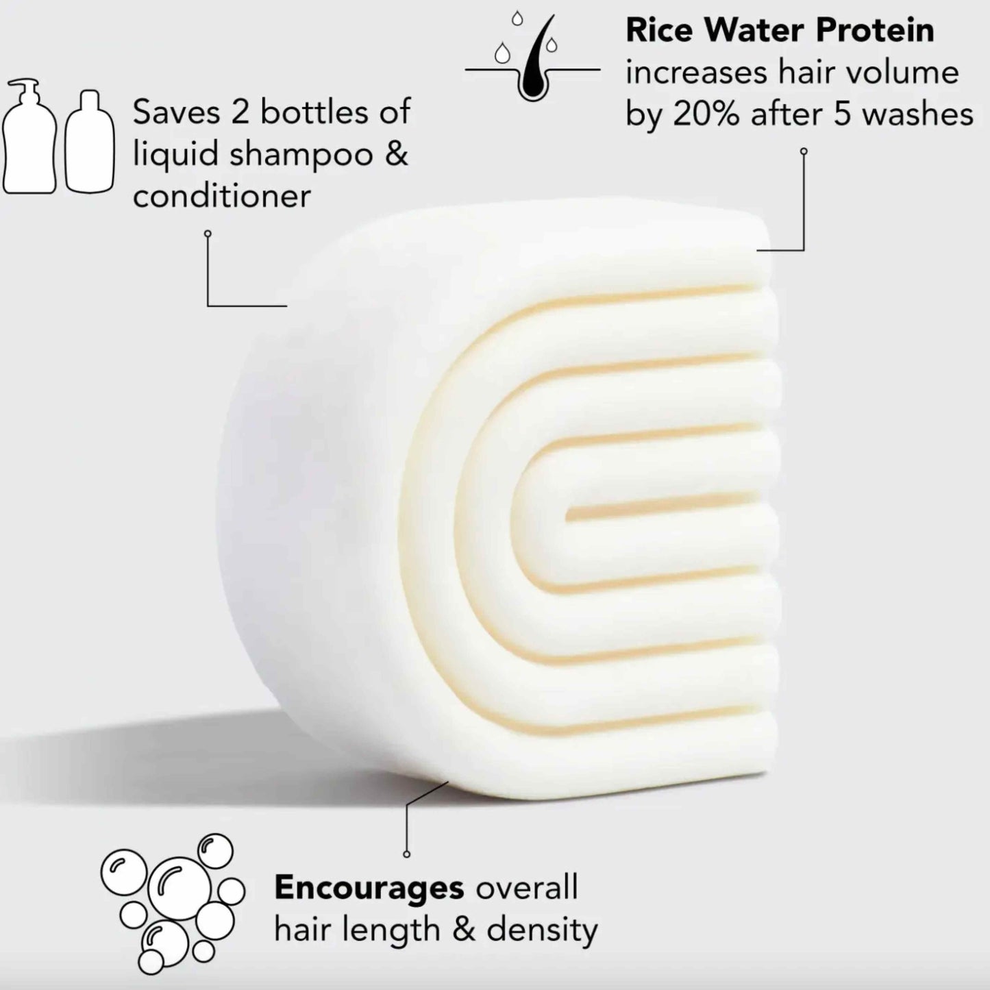 Kitsch Rice Water Protein Conditioner Bar For Hair Growth